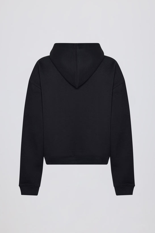 Appliqué Oversized Hoodie in Black