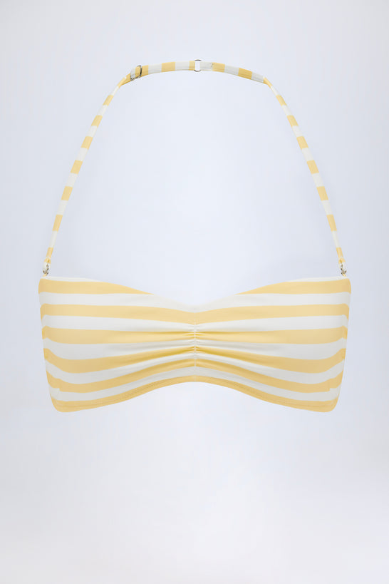 Multiway Bikini Top in Lemon Yellow Stripe